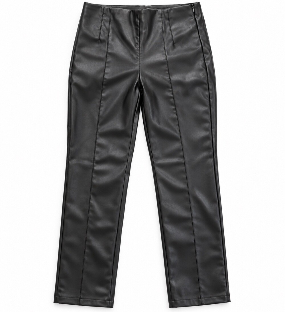 Zara Black Faux Leather Pants Size S Side Zipper